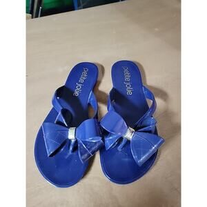 PJ Petite Jolie Navy Blue Side Bow flip-flops Sandal size 9